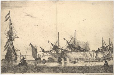 Ships Careened for Caulking the Hull, 1600-tallet. av Reinier Zeeman