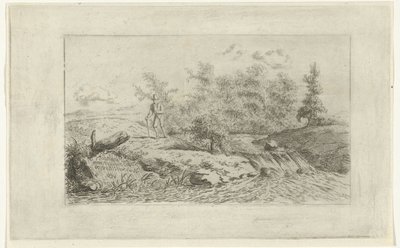Mann ved en foss av Reinierus Albertus Ludovicus baron van Isendoorn à Blois