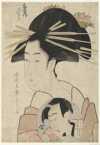 Kurtisanen Tsukasa fra Ogiya-huset Ogiya uchi Tsukasa (tittel på objekt) av Chōkyōsai Eiri