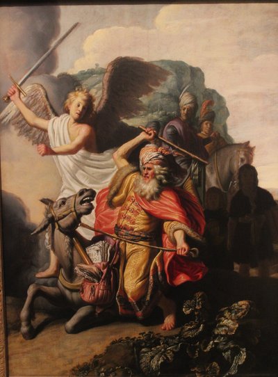 Fransk: L#39;Ànesse du prophète Bileam Bileam og assen av Rembrandt