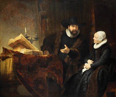 Mennonittpredikanten Cornelis Claesz Anslo (1592-1646) og hans kone Aeltje Gerritsdr Schouten av Rembrandt