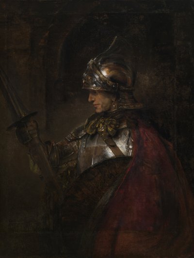 En mann i rustning av Rembrandt Harmensz. van Rijn