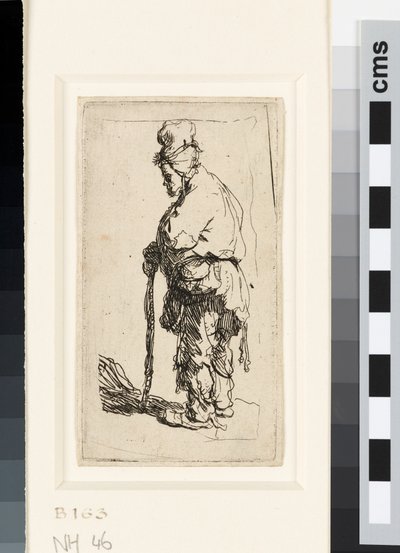 Tigger lener seg på en pinne, ca. 1630 (etsing) av Rembrandt van Rijn