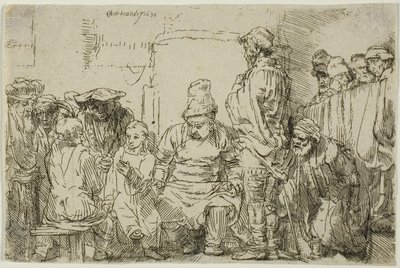 Kristus sittende og diskuterte med legene av Rembrandt Harmensz. van Rijn