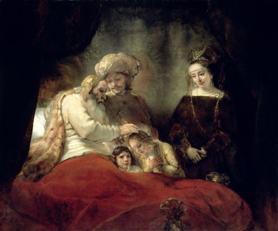 Jakob velsigner Josefs sønner av Rembrandt van Rijn
