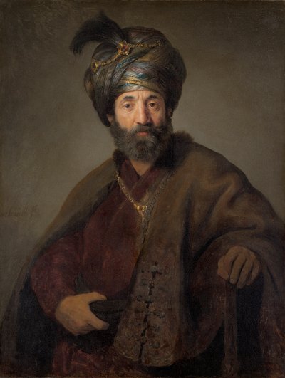 Mann i orientalsk kostyme, ca. 1635 (olje på lerret) av Rembrandt van Rijn