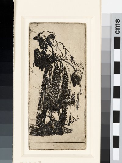 Gammel tiggerkvinne med kalebass, ca. 1629 (radering) av Rembrandt van Rijn