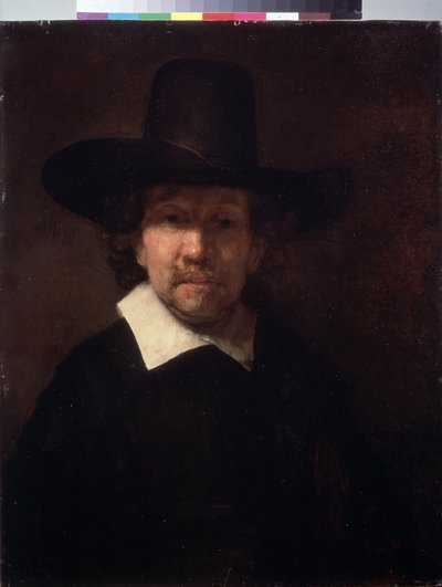 ""Portrett av den nederlandske poeten Jeremias de Dekker (eller Decker) (ca. 1610-1666)"" (Portrett av poeten Jeremias de Decker) Maleri av Harmenszoon van Rijn dit Rembrandt (1606-1669) 1666 Dim. 71x56 cm Museum of 'Hermitage, St.  av Rembrandt Harmensz. van Rijn