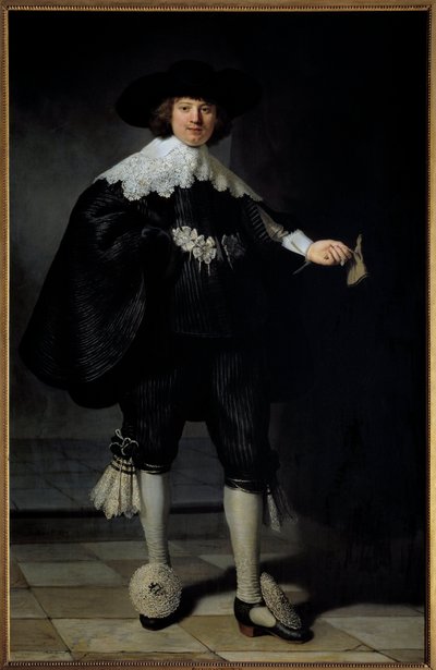 Portrett av Maertens Soolmans maleri av Harmensz Van Rijn Rembrandt (1606-1669) 1634 Privat samling - Portrett av Maertens Soolmans. Maleri av Harmensz Van Rijn Rembrandt (1606-1669) av Rembrandt van Rijn