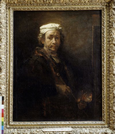 Rembrandt eldes foran et staffeli (1660). av Rembrandt van Rijn