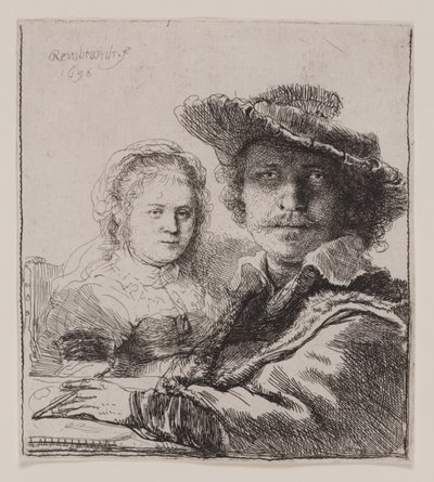 Selvportrett med Saskia av Rembrandt van Rijn