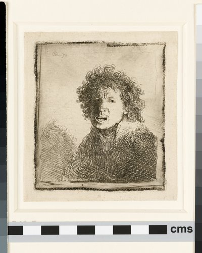 Selvportrett med åpen munn av Rembrandt van Rijn