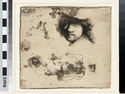 Ark med studier av Rembrandt van Rijn