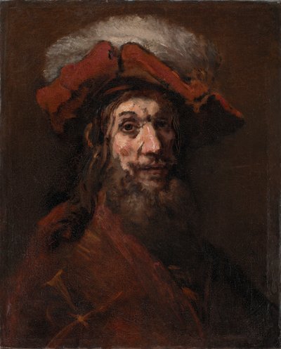 Skisse for The Knight with the Falcon, kjent som "The Crusader" av Rembrandt van Rijn