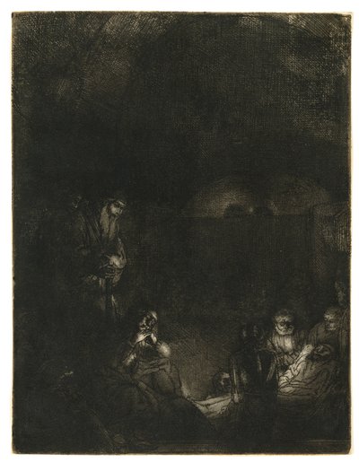 The Entombment, ca. 1654 (etsing med tørrnipp og burin) av Rembrandt Harmensz. van Rijn