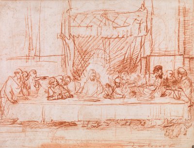 Nattverden, etter Leonardo da Vinci av Rembrandt van Rijn