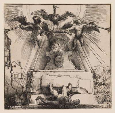 Føniks eller statuen styrtet av Rembrandt Harmensz. van Rijn