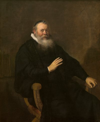 Predikanten Eleazar Swalmius av Rembrandt Harmensz. van Rijn