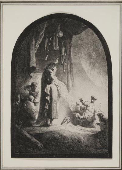 The Raising of Lazarus: The Larger Plate, ca. 1632 (etsing) av Rembrandt van Rijn