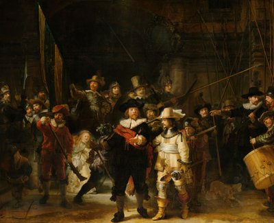 Selskapet til Frans Banning Cocq og Willem van Ruytenburgh, kjent som 'Night Watch' av Rembrandt Harmenszoon van Rijn, Rembrandt