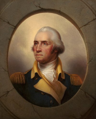 Portrett av George Washington (1732-1799), av Peale, Rembrandt (1778-1860). Olje på lerret, ca 1856. Privat samling av Rembrandt Peale