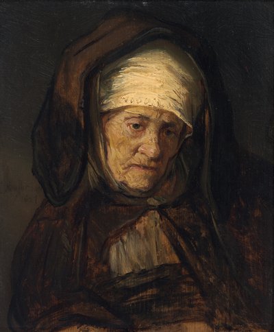 Leder for en eldre kvinne, 16551660. av Rembrandt Workshop