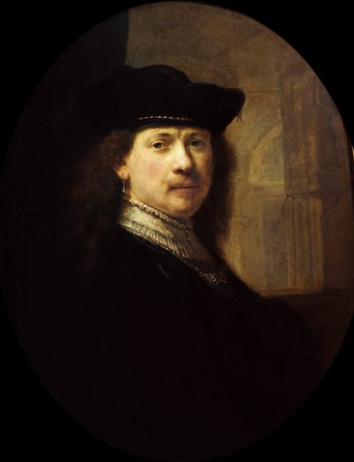 Selvportrett med arkitektonisk bakgrunn, ca 1639. av Rembrandt van Rhijn,