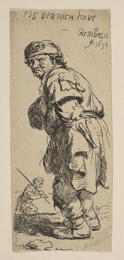 A Peasant Calling Out: T is vinnich kout, 1634. av Rembrandt van Rijn