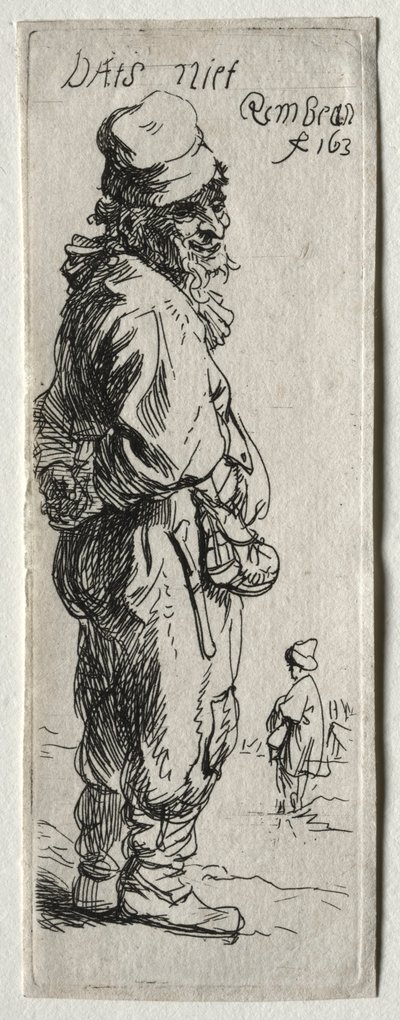 En bonde som svarer: det er ingenting, sannsynligvis 1634. av Rembrandt van Rijn