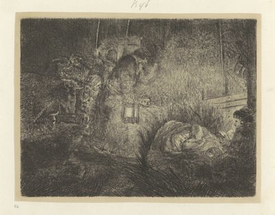 Tilbud der herders: nachtstuk Samling av åttifem originaltrykk (serietittel) av Rembrandt van Rijn