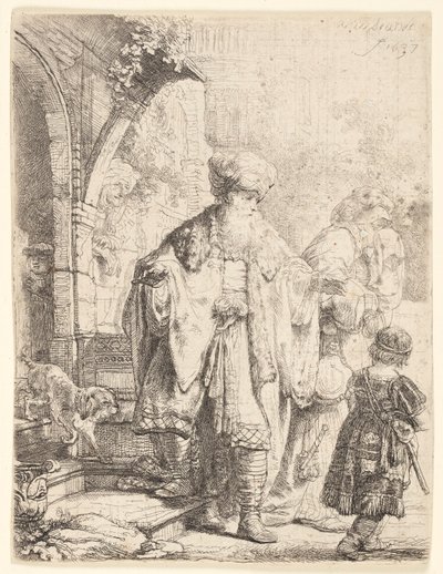 Abraham kaster Hagar og Ismael ut av Rembrandt van Rijn