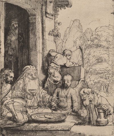 Abraham underholder englene, 1656. av Rembrandt van Rijn