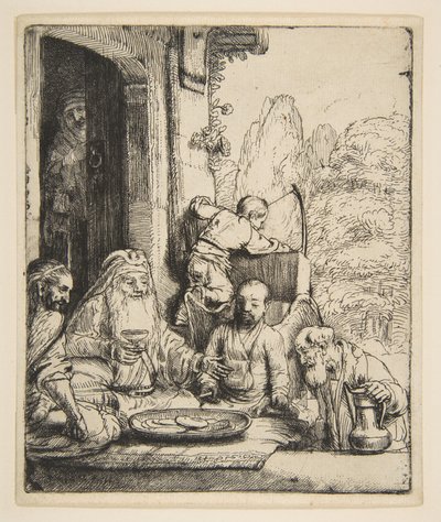 Abraham underholder englene, 1656. av Rembrandt van Rijn