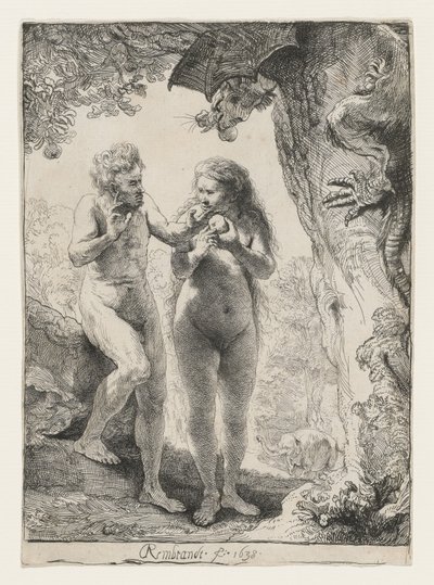 Adam og Eva, 1638 av Rembrandt van Rijn