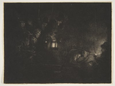 Adoration of the Shepherds: A Night Piece, ca. 1657. av Rembrandt van Rijn