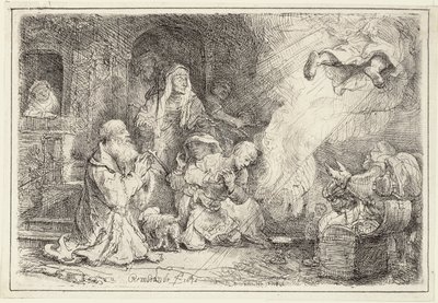 Engel på vei fra familien til Tobias, 1641 av Rembrandt van Rijn