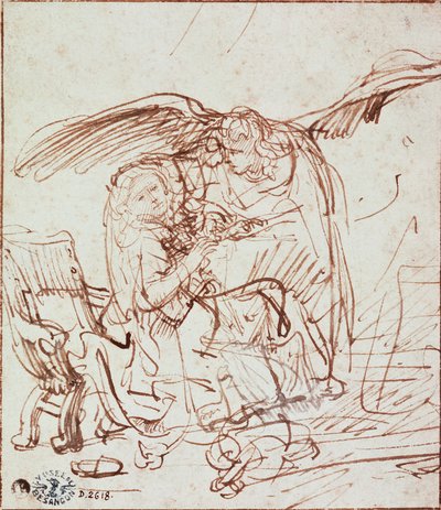 Kunngjøring (tegning) av Rembrandt van Rijn