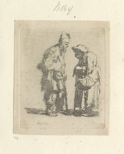 Bedelaar en bedelares in samtale Samling av åttifem originaltrykk (serietittel) av Rembrandt van Rijn