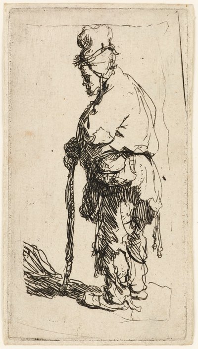 Tigger lener seg på en pinne, ca. 1630. av Rembrandt van Rijn