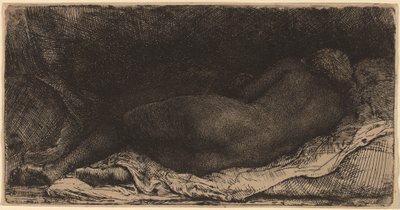 Svart kvinne liggende av Rembrandt van Rijn
