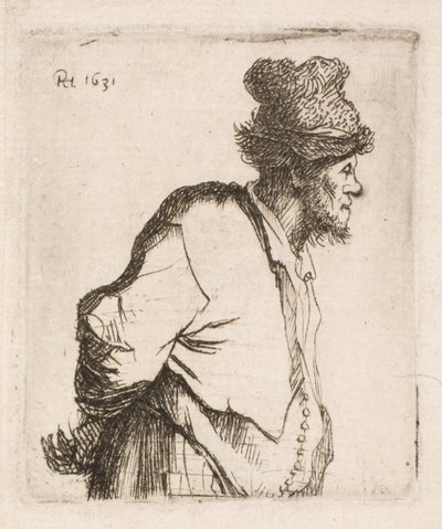Bonde med hendene på ryggen av Rembrandt van Rijn