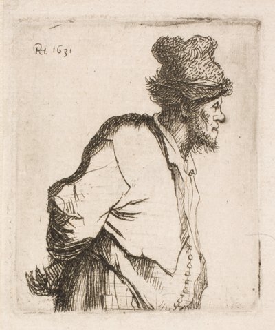Bonde med hendene på ryggen av Rembrandt van Rijn