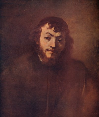 Byste av en skjeggete ung mann med en kalott, 1663 av Rembrandt van Rijn