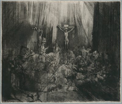 Kristus korsfestet mellom de to tyvene: "De tre korsene" av Rembrandt van Rijn