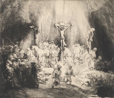 Kristus korsfestet mellom de to tyvene De tre korsene, 1653. av Rembrandt van Rijn