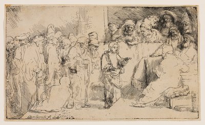 Kristus disputerer med legene: en skisse av Rembrandt van Rijn