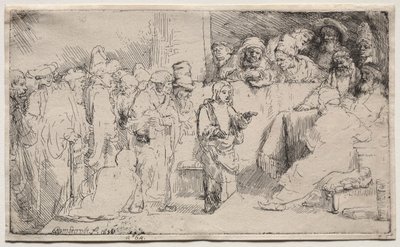 Kristus disputerer med legene: en skisse av Rembrandt van Rijn