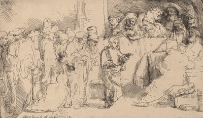 Christ Disputing with the Doctors: a Sketch, 1652. av Rembrandt van Rijn