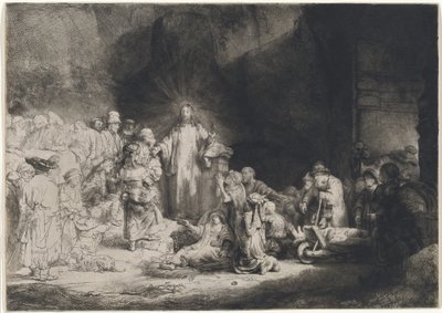 Christ Preaching (The Hundred Guilder Print) av Rembrandt van Rijn