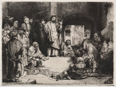 Kristus forkynner den lille graven, ca. 1657. av Rembrandt van Rijn
